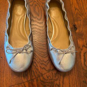 Talbots silver metallic flats